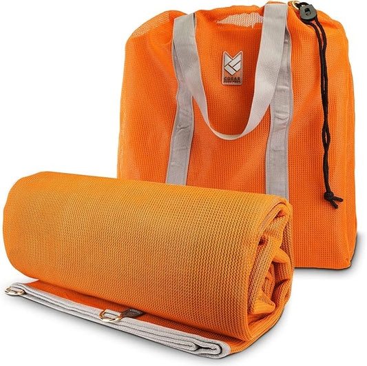 CGEAR RV Camping Mat, Sand Free Outdoor Reversible Rug for Campsite, Backyard, Patio, Deck, and Beach (Orange, 8' x 14')