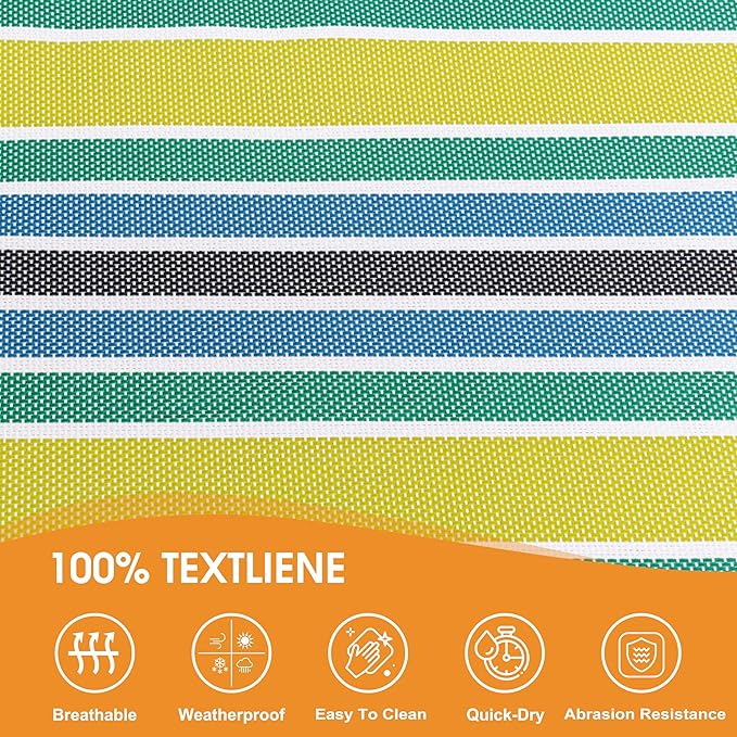 Lazy Daze Hammocks Quick Dry Hammock with Spreader Bar 2 Person Double Hammock with Chains Outdoor Outside Patio Poolside Backyard Beach 450 lbs Capacity, Blue Green Stripes