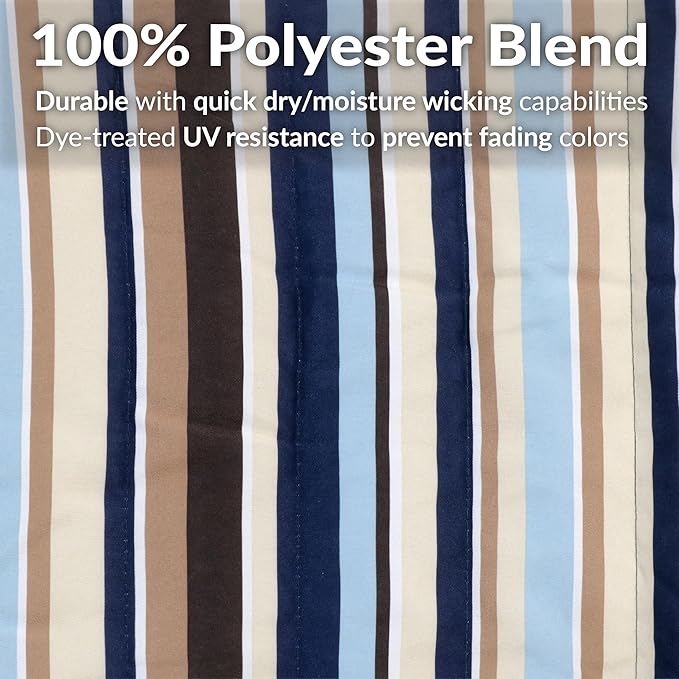 Sunnydaze Quilted Outdoor Hammock with Spreader Bars - Heavy-Duty 450-Pound Capacity Double Hammock for Outside - Ocean Isle