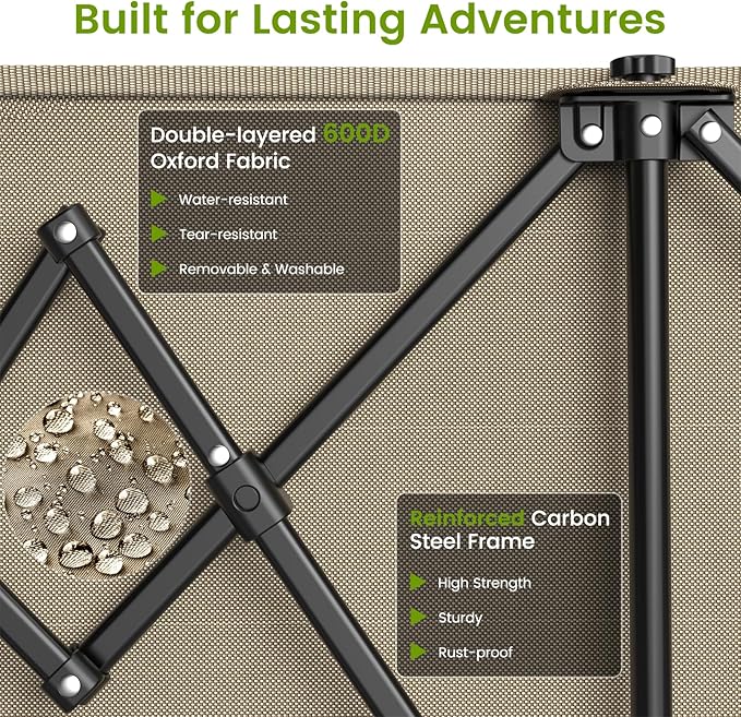 Collapsible Wagon Cart with Wheels, Foldable 440lbs 300L Heavy Duty Folding Wagon for Sports, Beach, Grocery, Camping, Coffee Brown - Upgraded Effortless Elegance