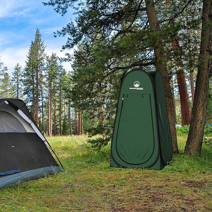Pop Up Pod - Privacy Shower Tent, Dressing Room, or Portable Toilet Stall with Carry Bag for Camping, Beach, or Tailgate by Wakeman Outdoors (Green)