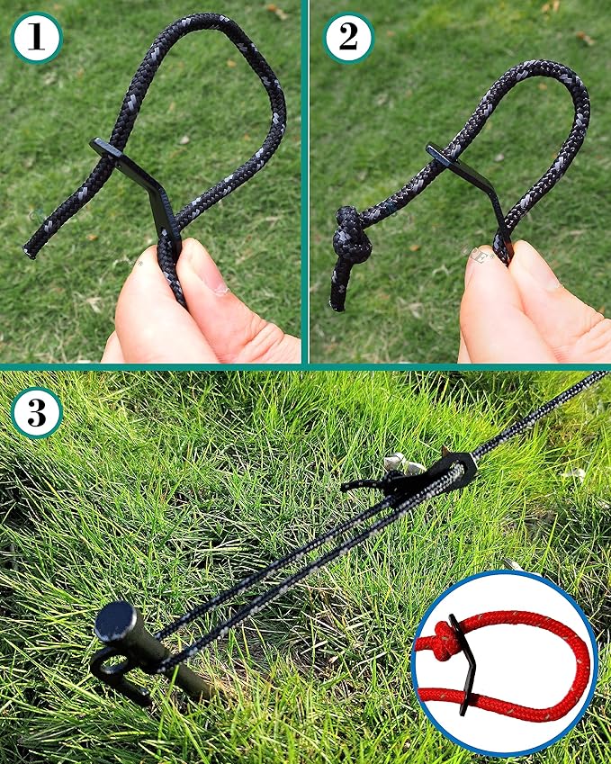 NACETURE Aluminum Alloy Rope Tensioner Tent Guyline Cord Adjuster for Camping, Hiking, Backpacking