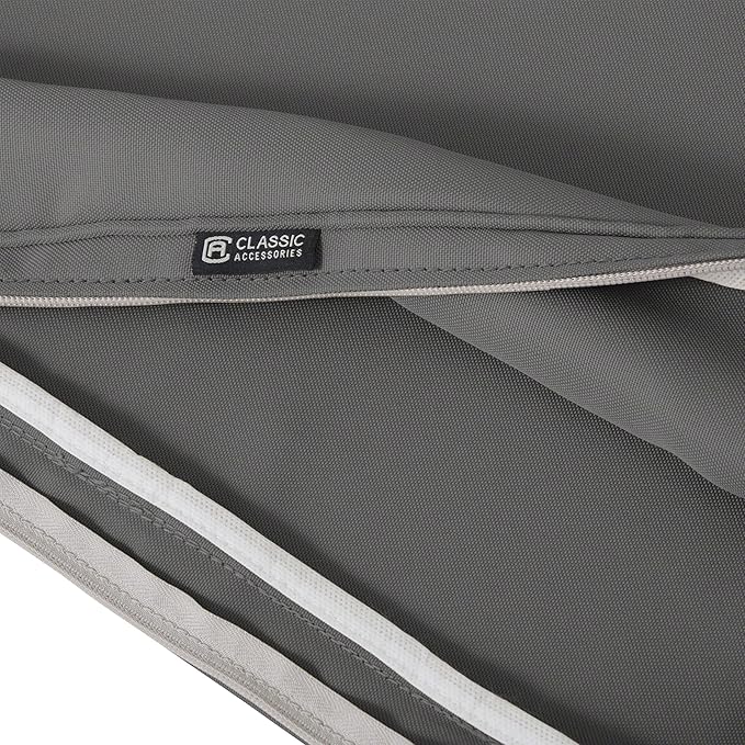 Classic Accessories Montlake Water-Resistant 21 x 20 x 4 Inch Patio Lounge Back Cushion, Light Charcoal Grey, Outdoor Loveseat Cushions