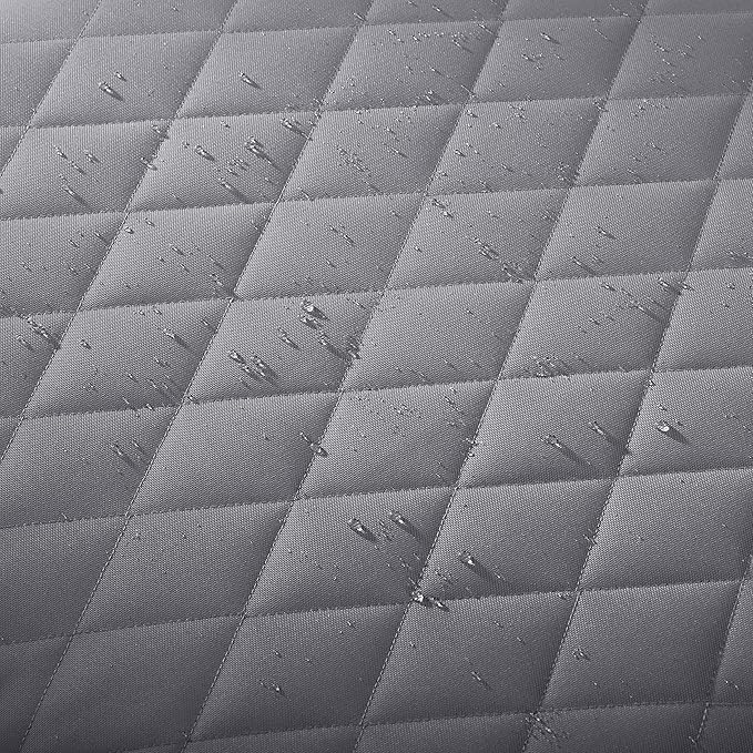 Classic Accessories Montlake FadeSafe Water-Resistant 25 x 22 x 4 Inch Wide Back Patio Quilted Lounge Cushion, Grey