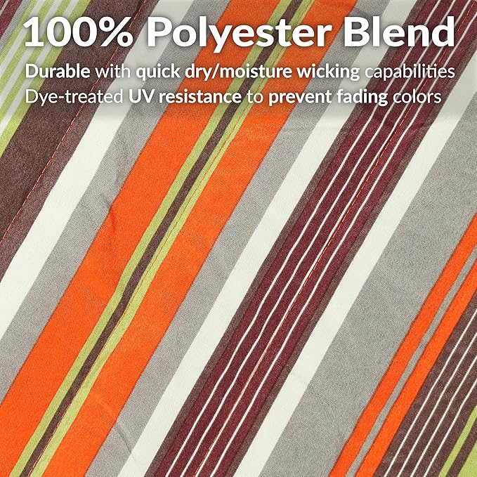 Sunnydaze Quilted Outdoor Hammock with Spreader Bars - Heavy-Duty 450-Pound Capacity Double Hammock for Outside - Canyon Sunset