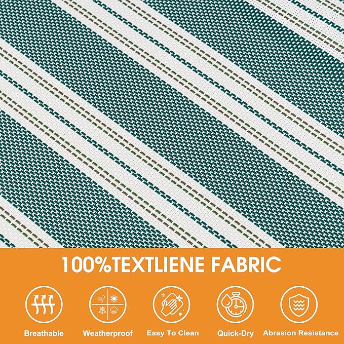 Lazy Daze Hammocks Quick Dry Hammock with Spreader Bar 2 Person Double Hammock with Chains Outdoor Outside Patio Poolside Backyard Beach 450 lbs Capacity, Green Stripes