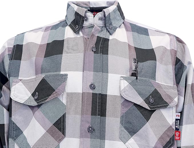 BOCOMAL FR Shirts 6.25oz Lightweight Welding Shirts Flame Resistant Men's Fire Retardant Shirt