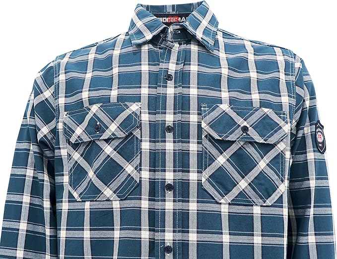 BOCOMAL FR Shirts 6.25oz Lightweight Welding Shirts Flame Resistant Men's Fire Retardant Shirt