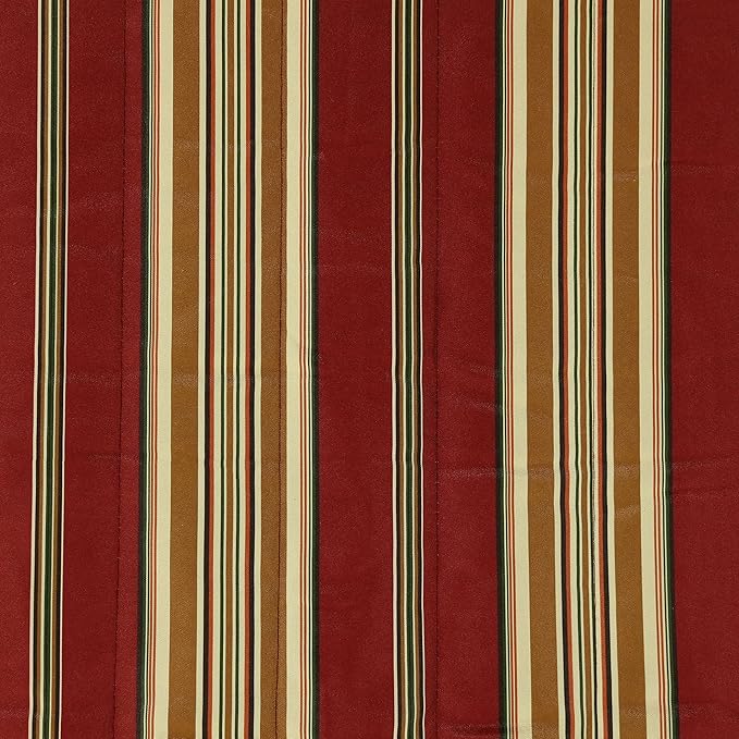 Sunnydaze Double Quilted Fabric Hammock with Universal Steel Stand - 450-Pound Capacity - Black Stand - Red Stripes