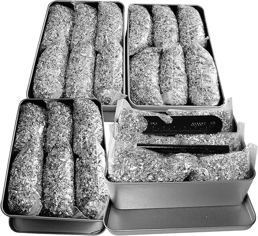 Emergency Fire Starter Kit – 6 Magnesium Bags + 3.15" Ferro Rod (12,000+ Strikes) + 4" Waxed Rope (12 Min Burn) – Survival Kit in Waterproof Tin for Camping, Hiking