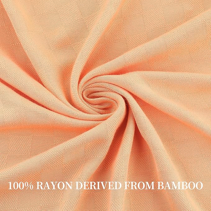 AmyHomie Cooling Blanket Queen Size, 100% Rayon Derived from Bamboo, Cool Summer Blanket for Hot Sleepers Soft Comfy Lightweight Checkered Blankets for All Seasons(Tangerine Pink, 90”x90”)