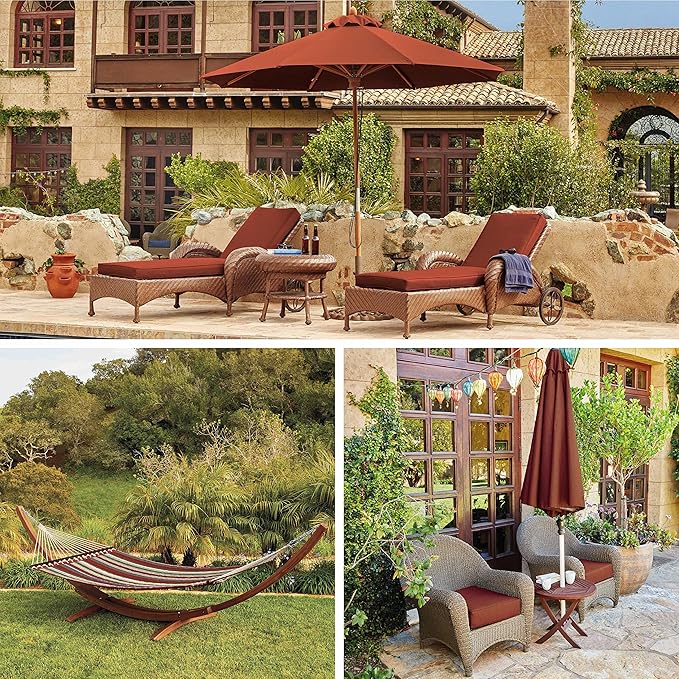 Classic Accessories Montlake Water-Resistant 21 x 22 x 4 Inch Patio Lounge Back Cushion, Heather Henna Red, Outdoor Loveseat Cushions